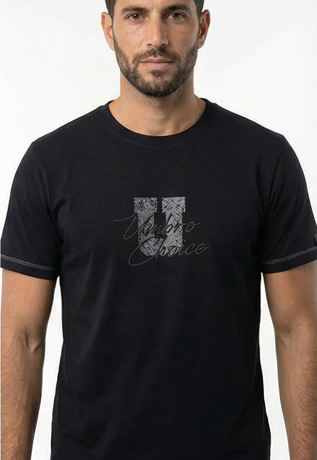 טי שירט UMBRO לגברים בצבע שחור עם הדפס Unusual Collection בגב