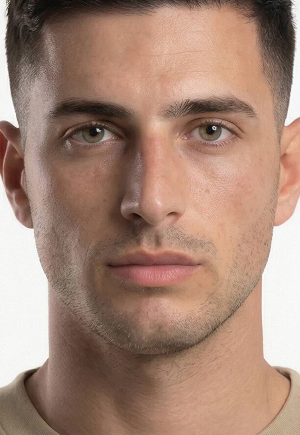 טי שירט אוברסייז UMBRO לגברים בצבע בז' עם לוגו כתב בחזה
