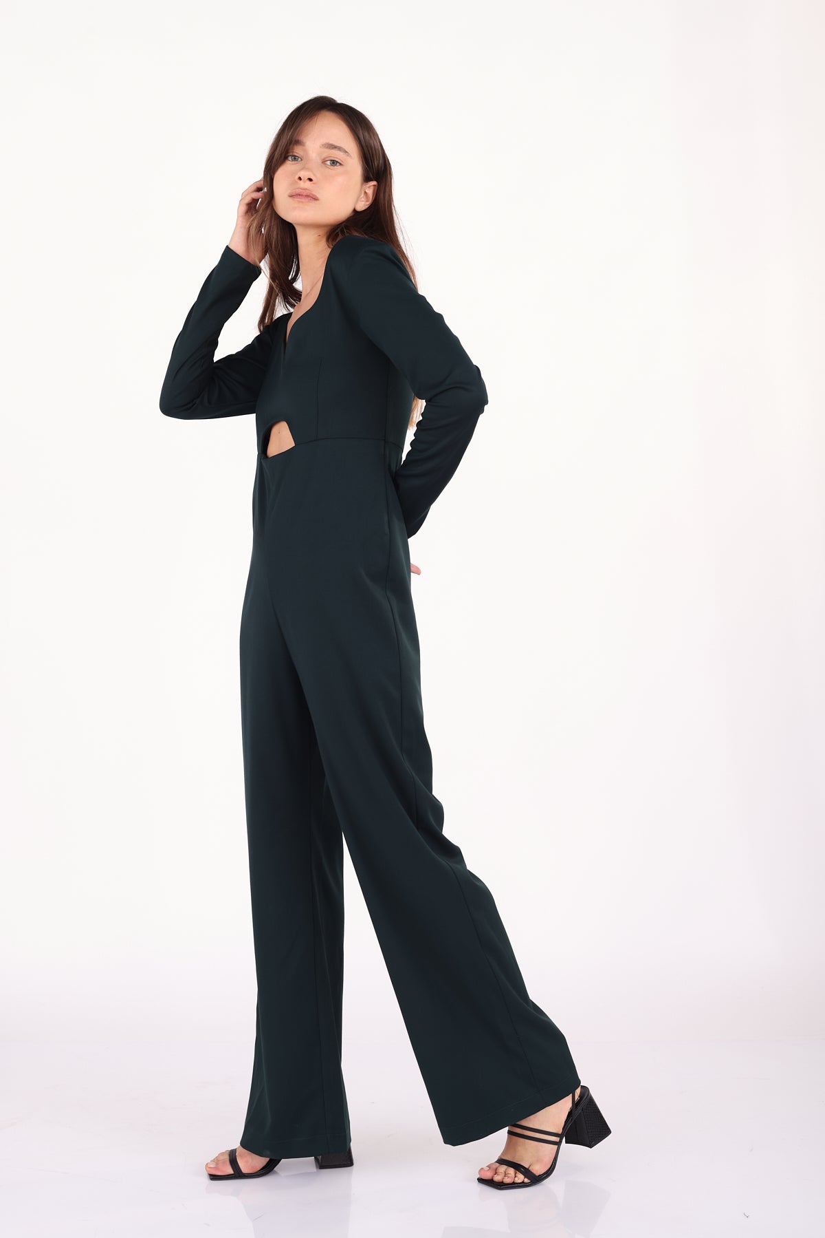 אוברול ניקול בצבע ירוק כהה