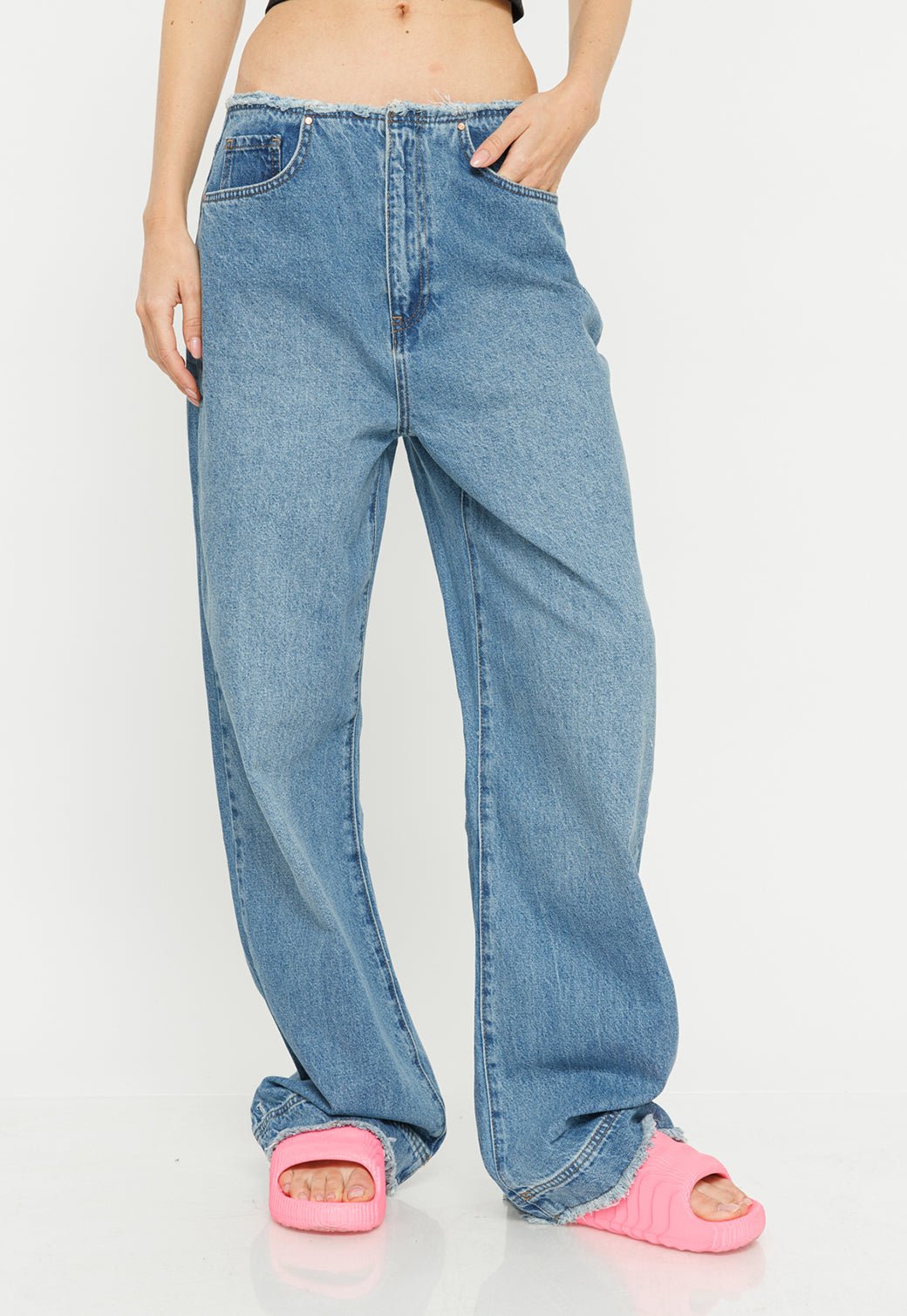 ג'ינס ללא חגורה Mid Wide נשים - Juicy Couture