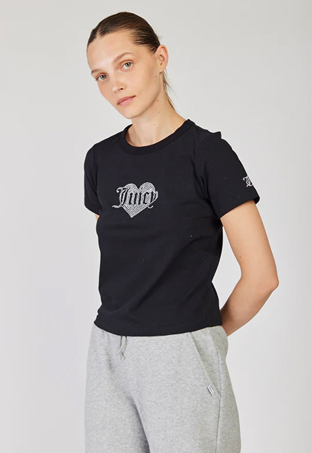 טי שירט קצרה Heartbreaker בצבע שחור - Juicy Couture