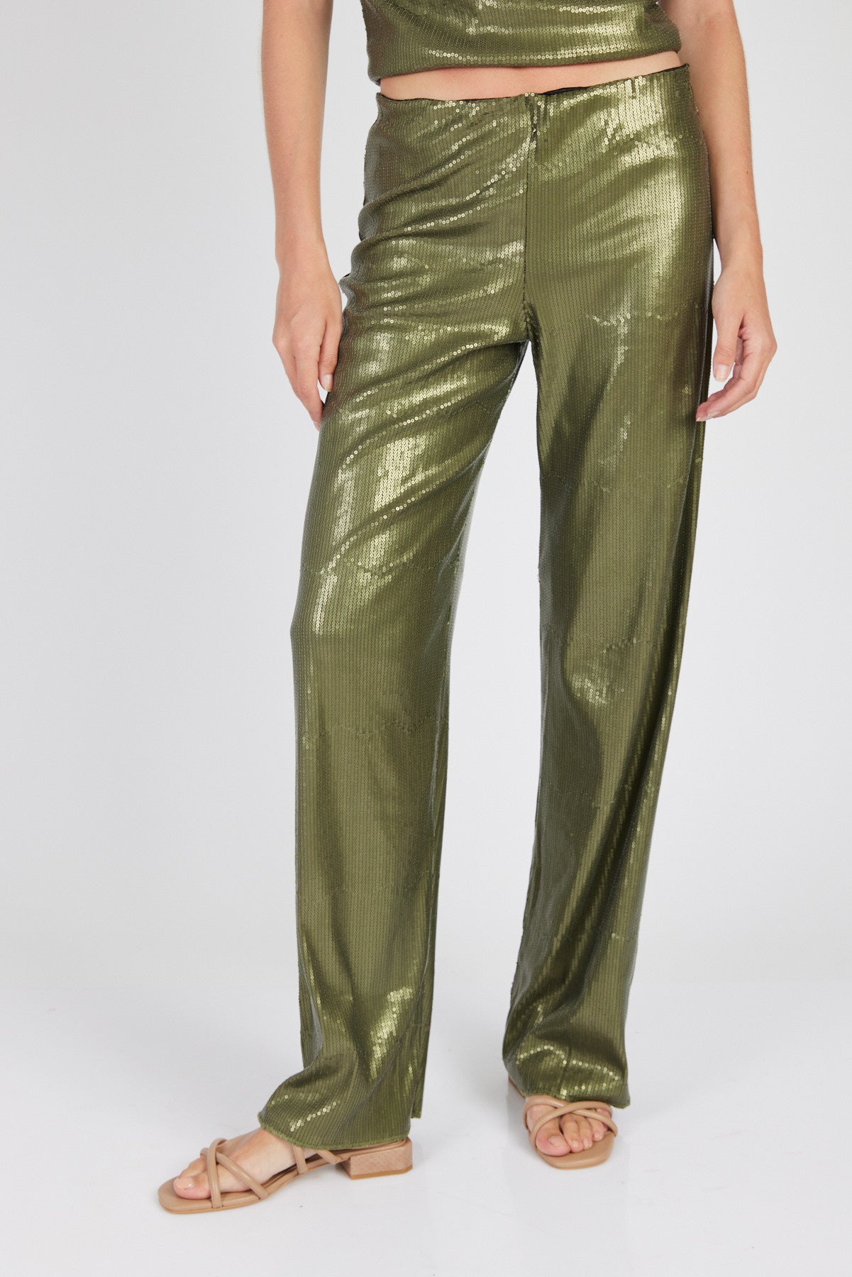 מכנסי פאייטים ויאנה בצבע ירוק