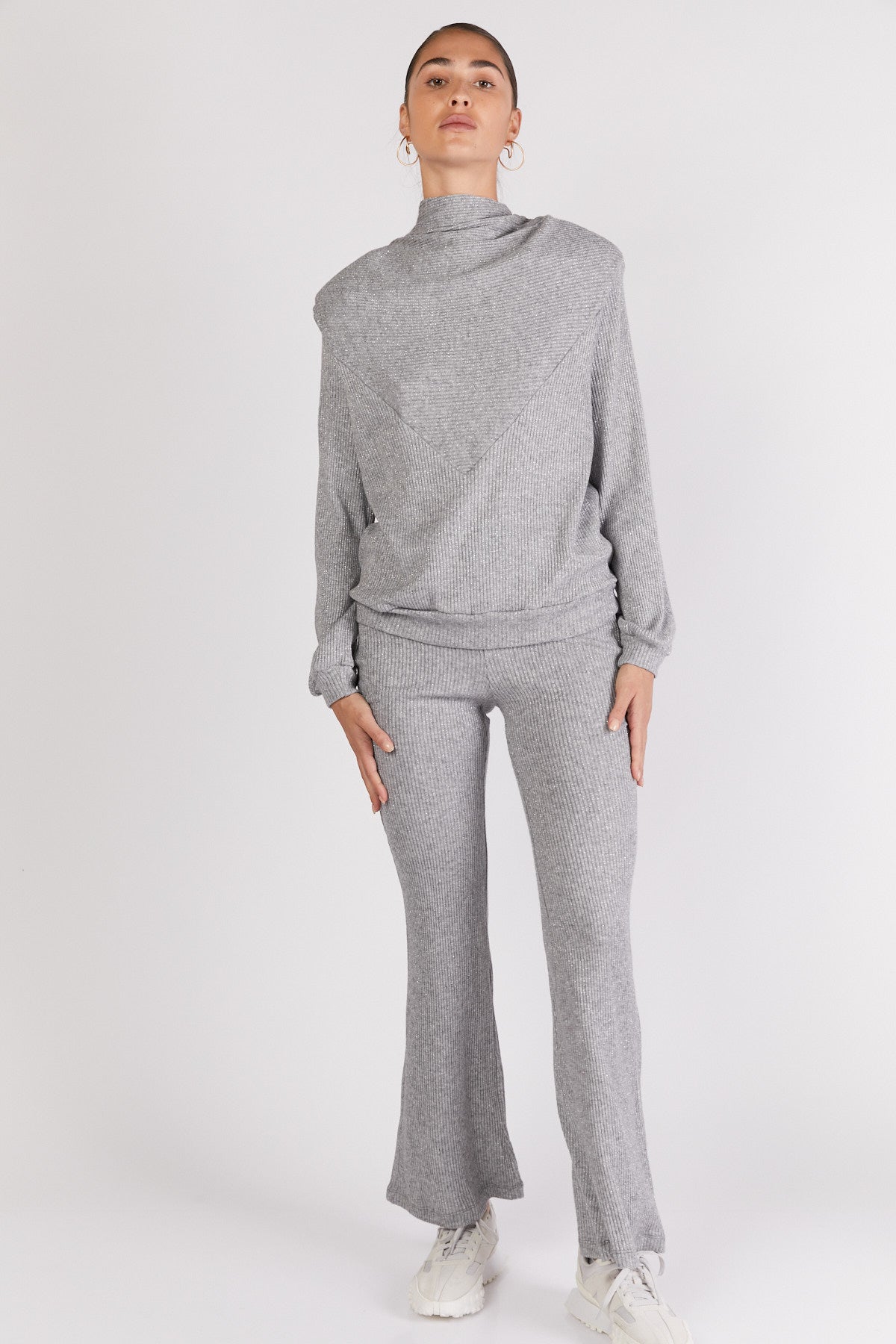 מכנסי לב בצבע אפור