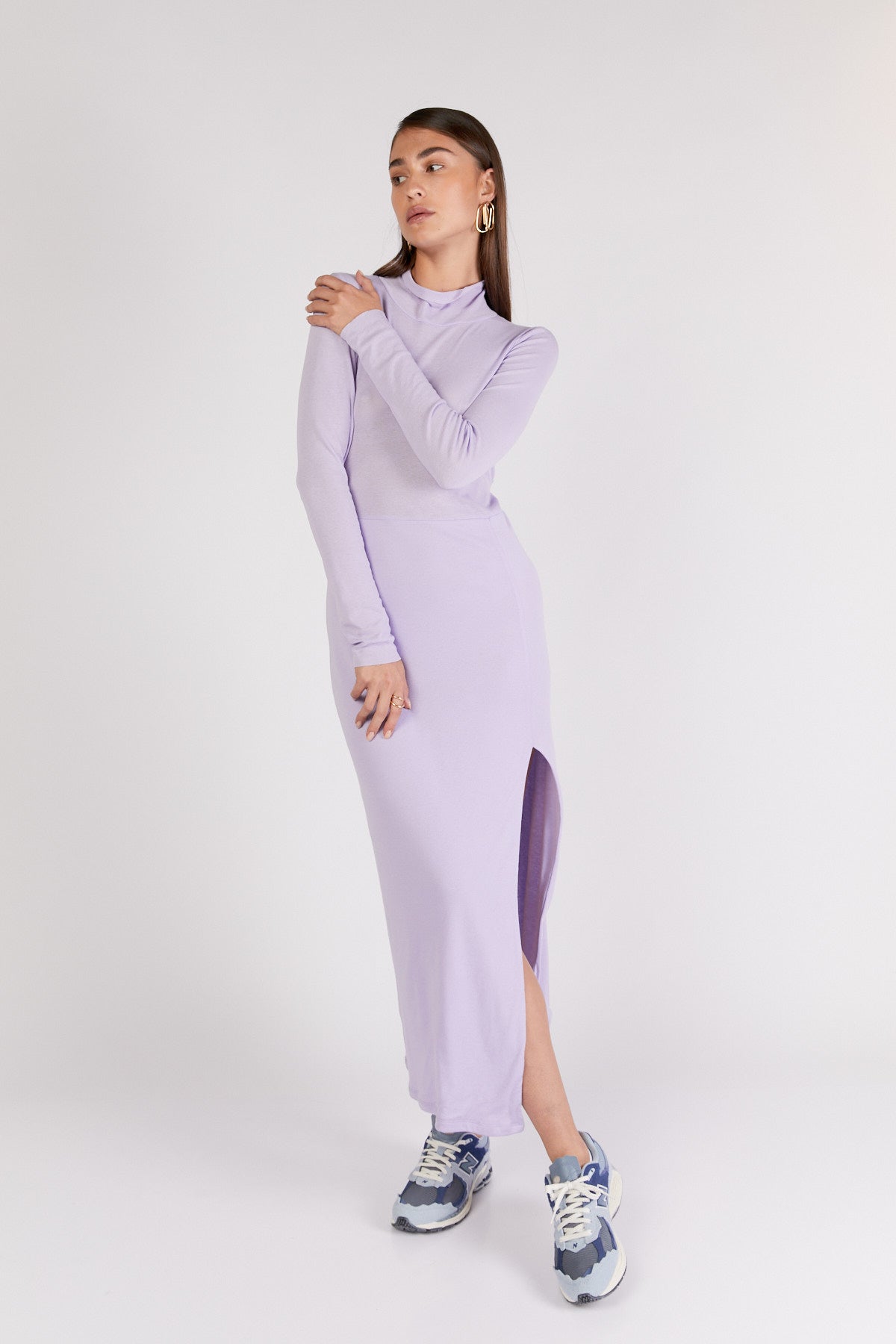 שמלת Knit בצבע סגול