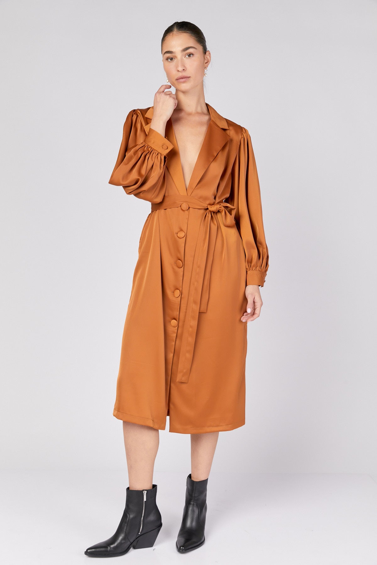 שמלת מרייט בצבע חמרה