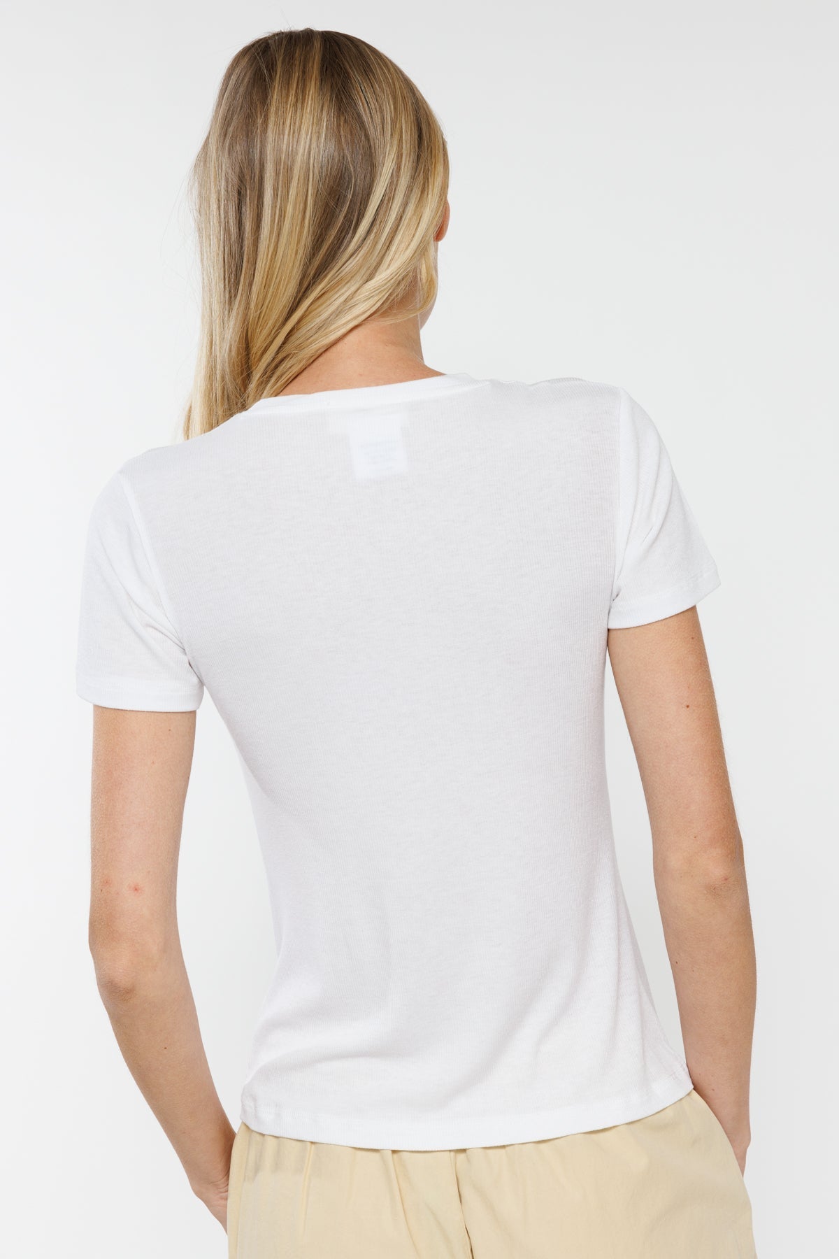 טי שירט קצרה Vichy בצבע לבן