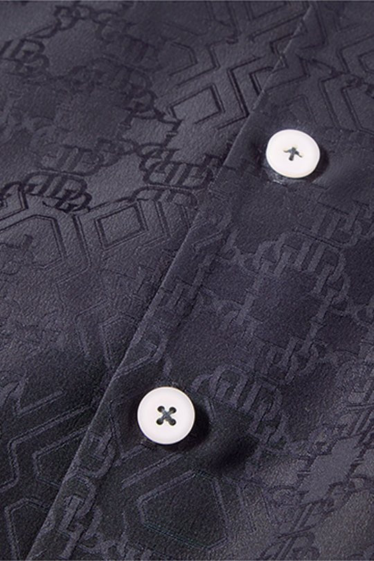 חולצה מכופתרת ג'קארד Puma X Dapper Dan בצבע כחול נייבי