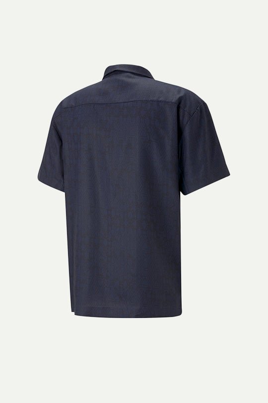 חולצה מכופתרת ג'קארד Puma X Dapper Dan בצבע כחול נייבי