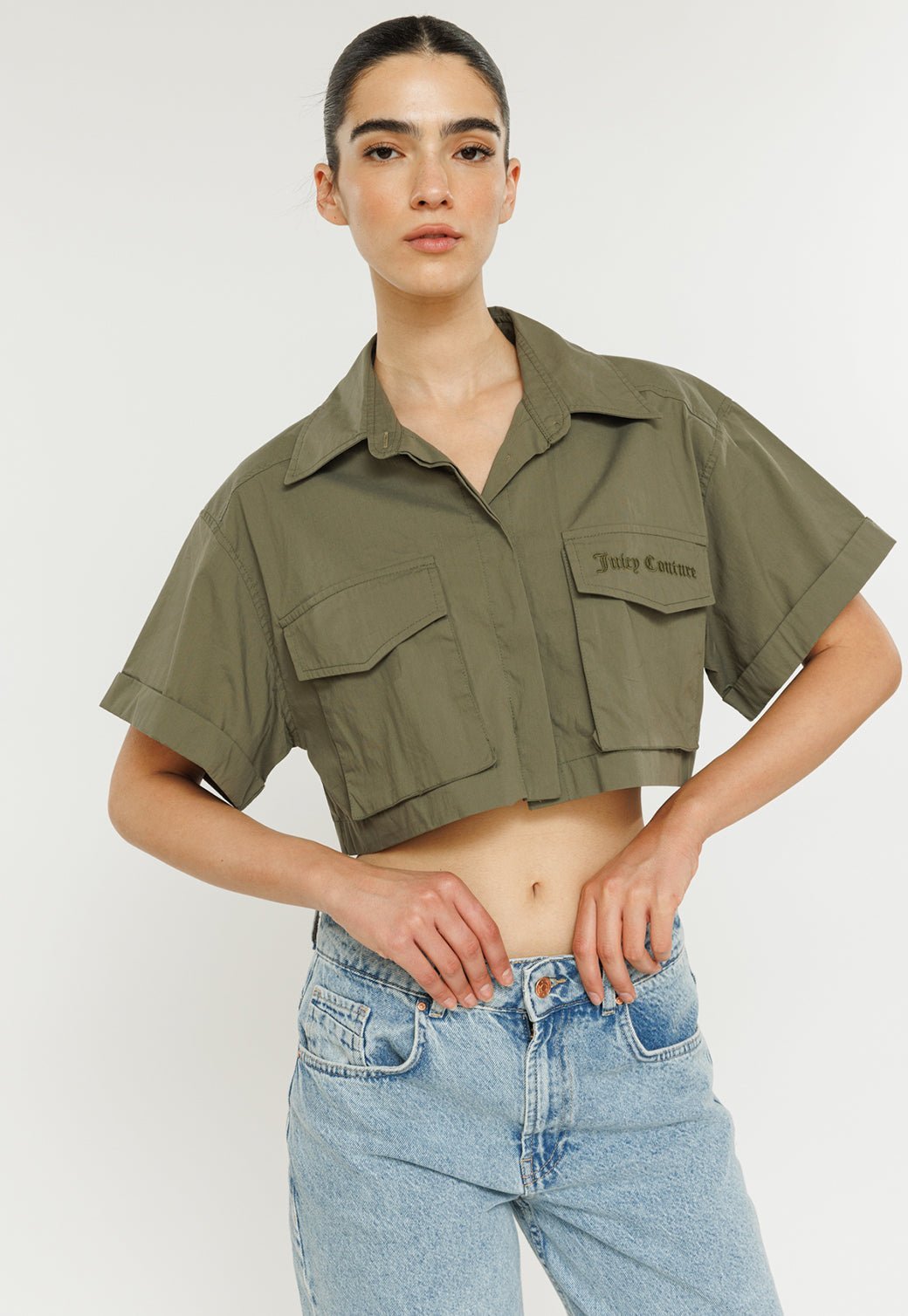 חולצת קרופ מכופתרת Charlie נשים - Juicy Couture