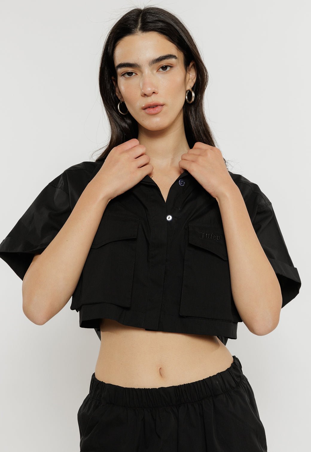 חולצת קרופ מכופתרת Charlie נשים - Juicy Couture