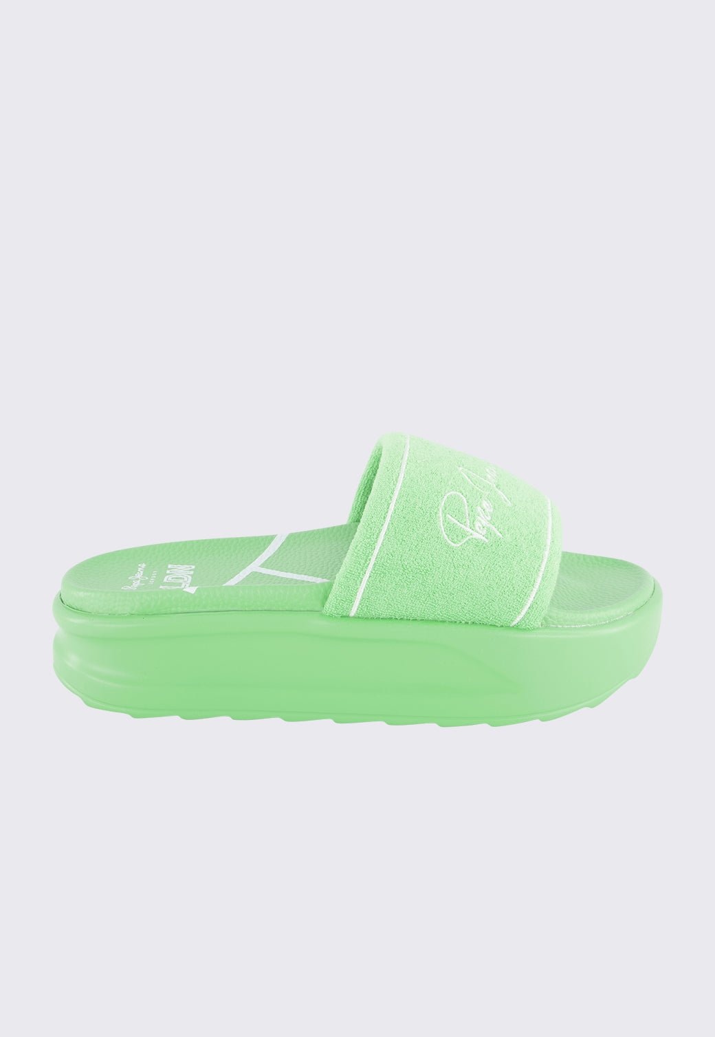 כפכפי פלטפורמה מגבת Tirsa בצבע ירוק - Pepe Jeans