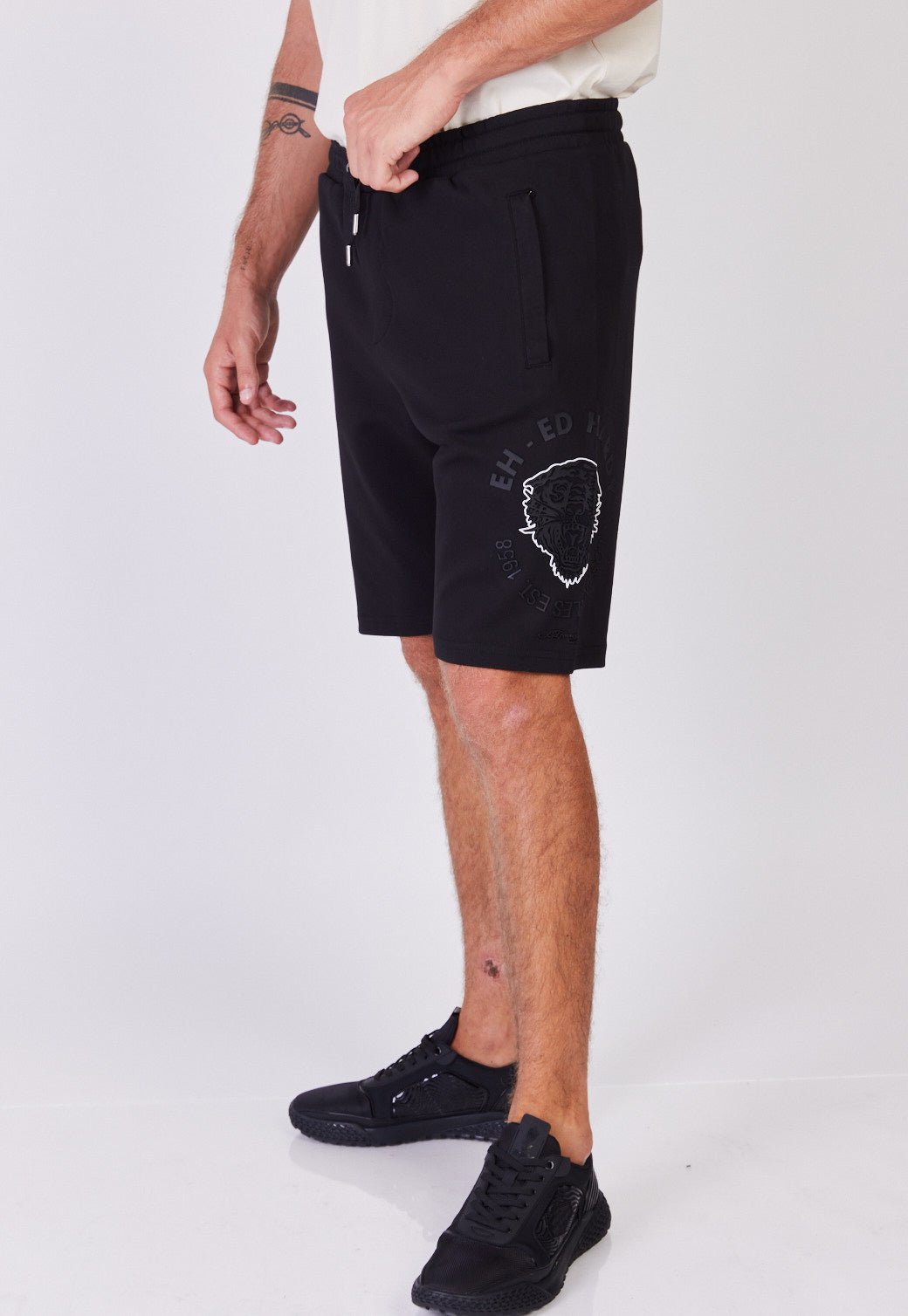 מכנסי טרנינג ברמודה עם סמל נמר קונטור לגברים - Ed Hardy