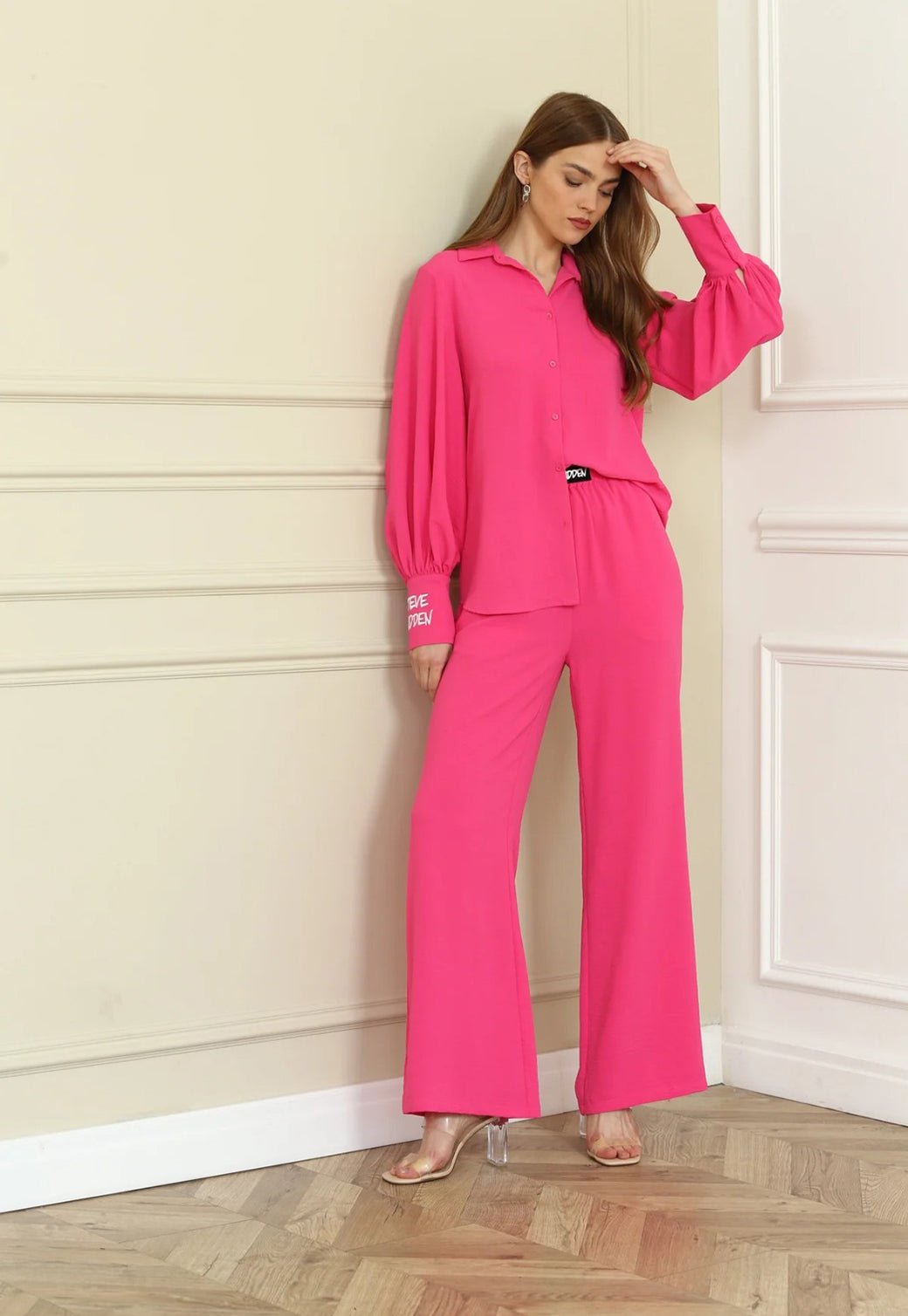 מכנסי VICTORIA WIDE LEG ורוד - Steve Madden