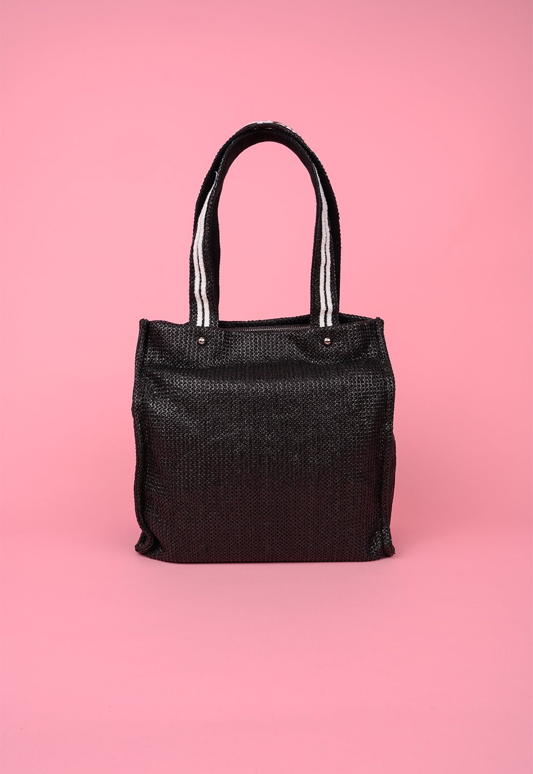 תיק שופינג גדול עם מגה לוגו מבד רפיה - Juicy Couture