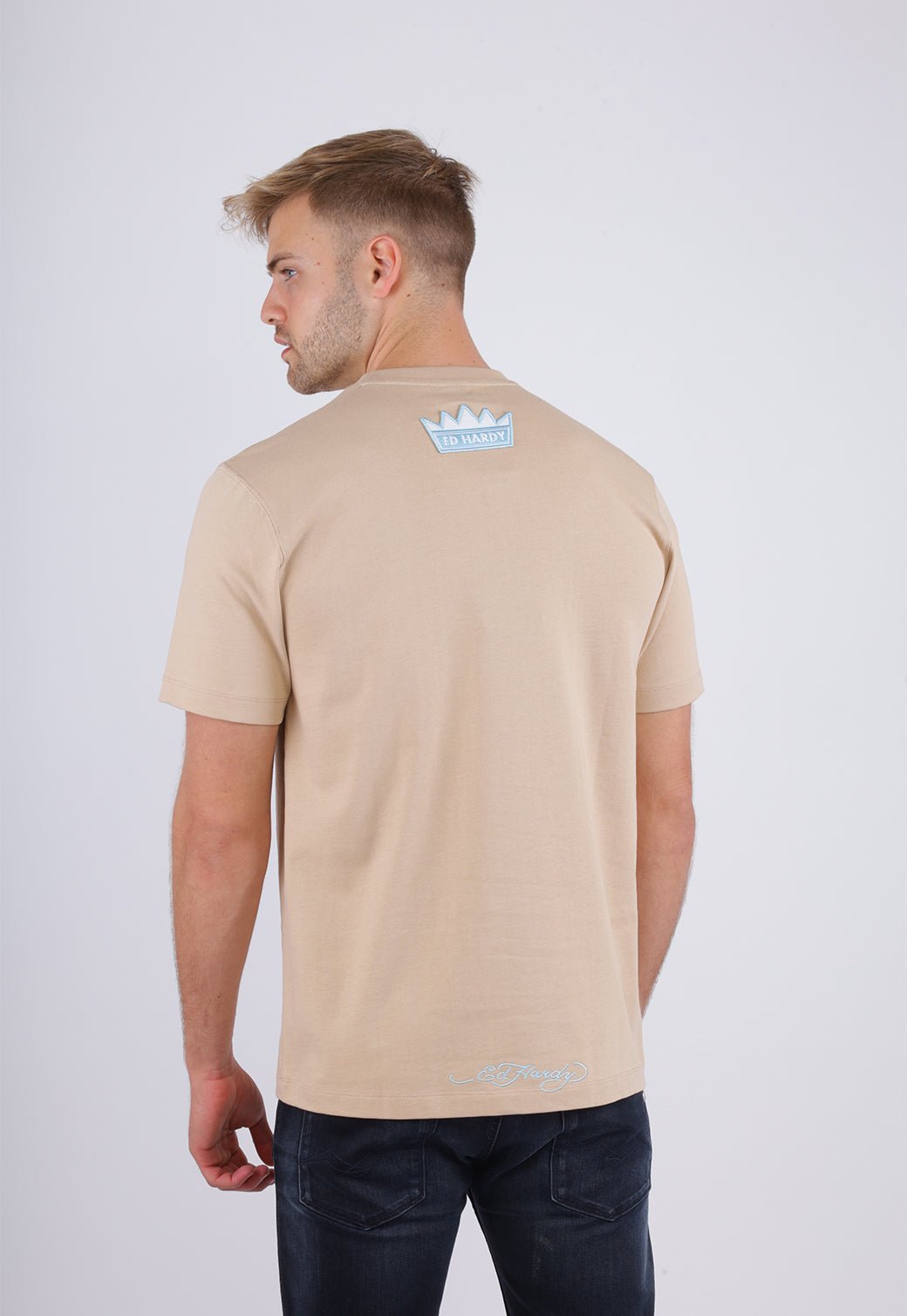 חולצת אוברסייז הד הרדי כותנה EH2326533 בז 81 - Ed Hardy